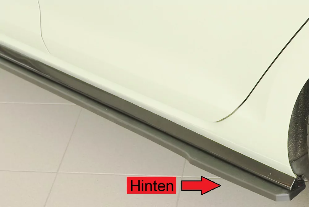 Rieger Seitenschweller links ansatz (ca. 19mm) matt schwarz für VW Golf 7 R-Line 5-tür. 02.17- (ab Facelift)