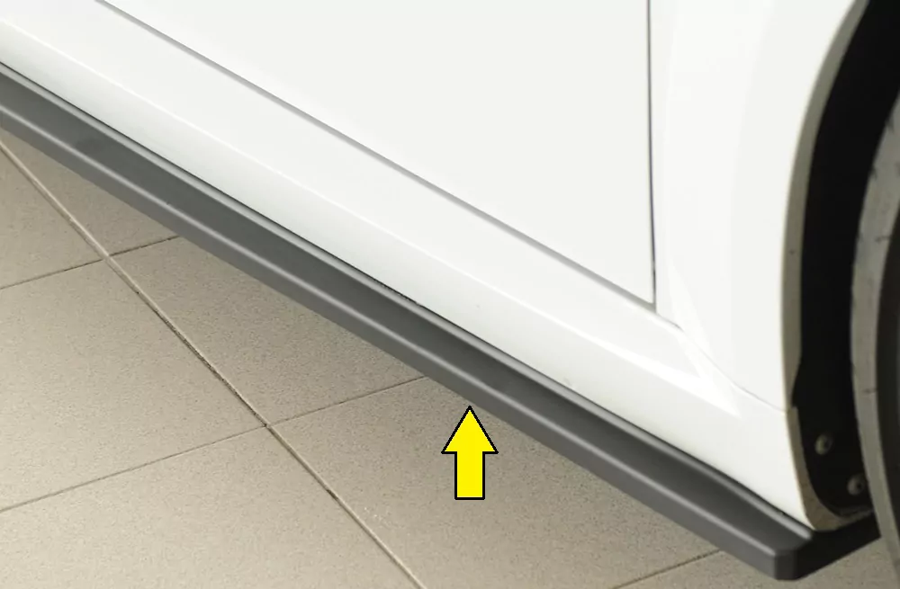 Rieger Seitenschweller rechts ansatz (ca. 19mm) matt schwarz für Audi TTS (8J-FV/8S) Roadster 07.14-08.18 (bis Facelift)