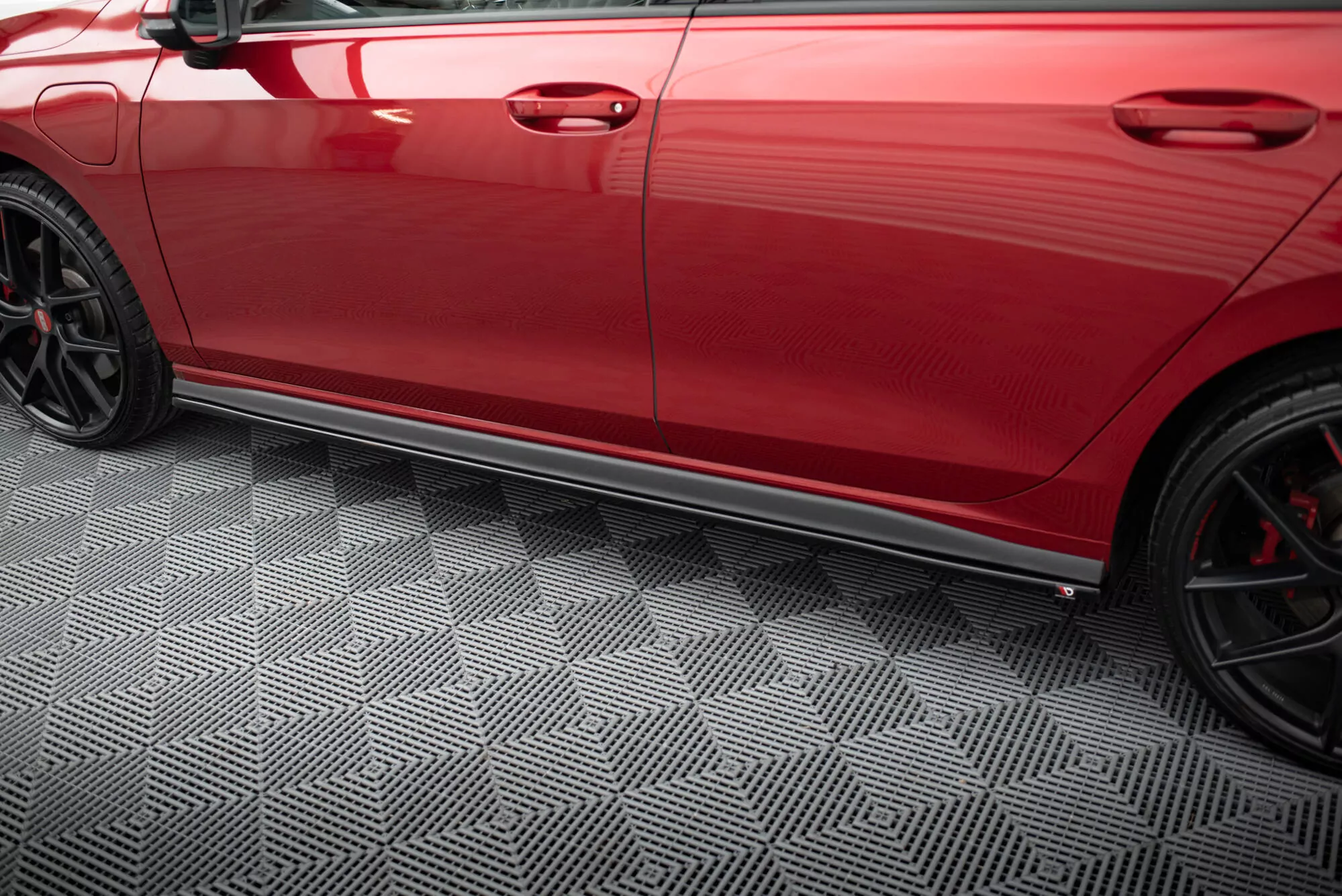 Seitenschweller Ansatz Für V.1 Für Volkswagen Golf GTI / GTE / GTI Clubsport / GTD / R-Line Mk8 Schwarz Hochglanz