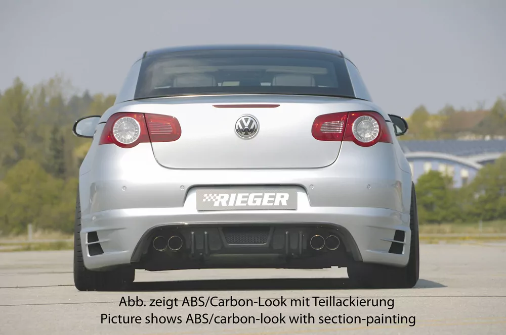 Rieger Heckansatz für VW Eos (1F) - Cabrio 04.06.-11.10 (bis Facelift) carbon optik