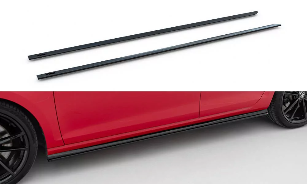 Seitenschweller Ansatz Passend Für V.2 Passend Für VW GOLF 7 R FL Schwarz Hochglanz Schwarz Hochglanz