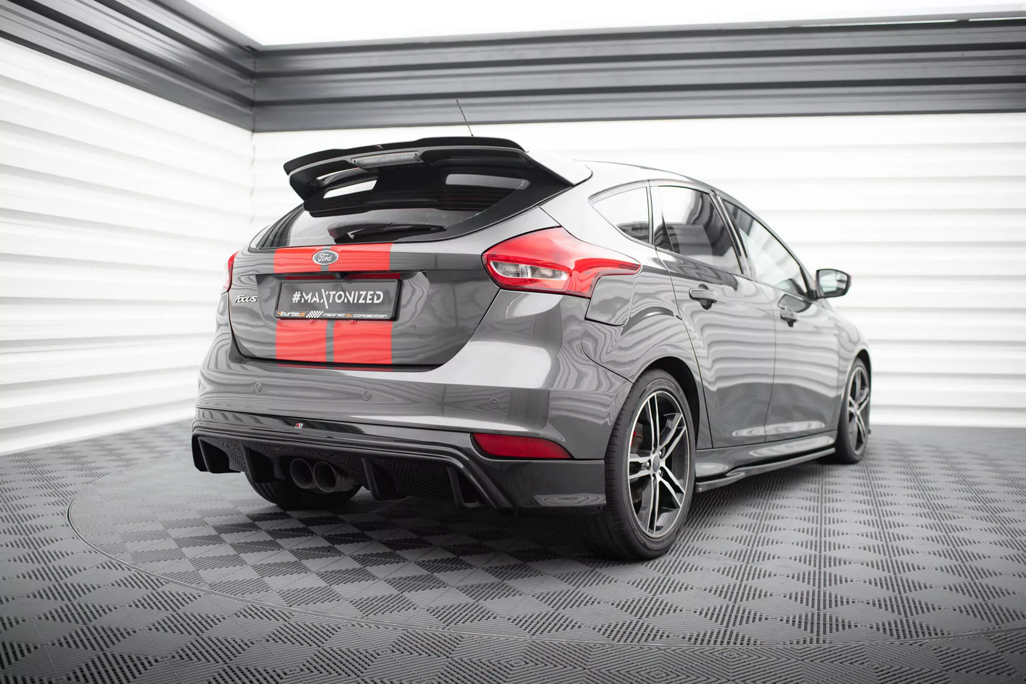 Diffusor Heck Ansatz Passend Für Passend Für FOCUS ST MK3 (FL) RS-LOOK Schwarz Hochglanz Schwarz Hochglanz