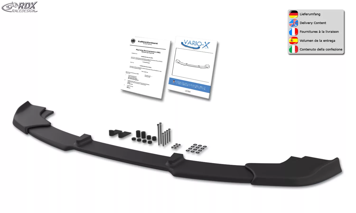 RDX Frontspoiler VARIO-X für MERCEDES C-Klasse W203 2004+ Frontlippe Front Ansatz Vorne Spoilerlippe