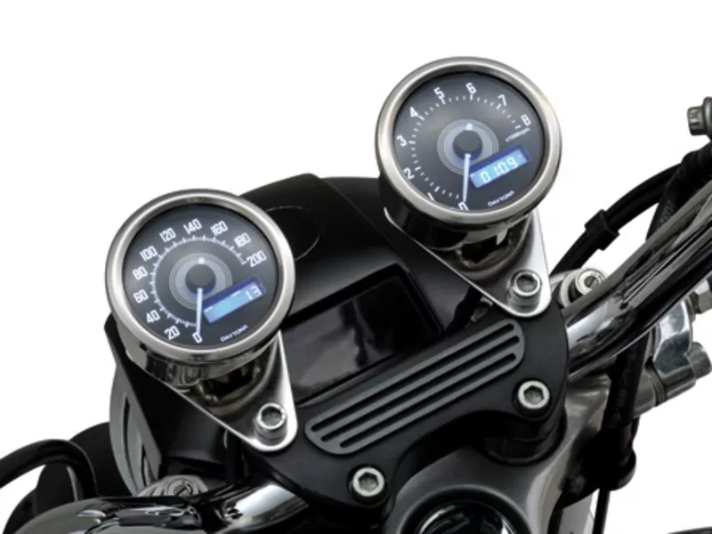 DAYTONA VELONA, digital speedometer, round Ø 60 mm, with holder, chrome