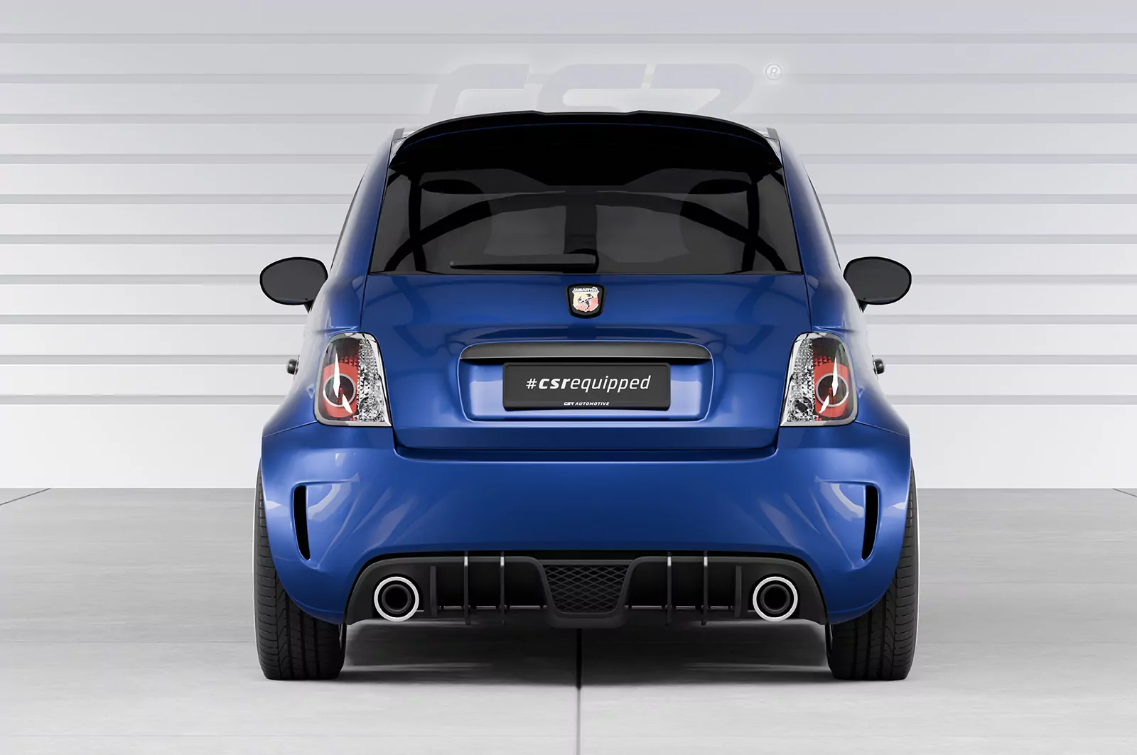 Heckflügel mit ABE für Fiat 500 Abarth 595 Competizione HF800 Strukturiert (schwarz matt)