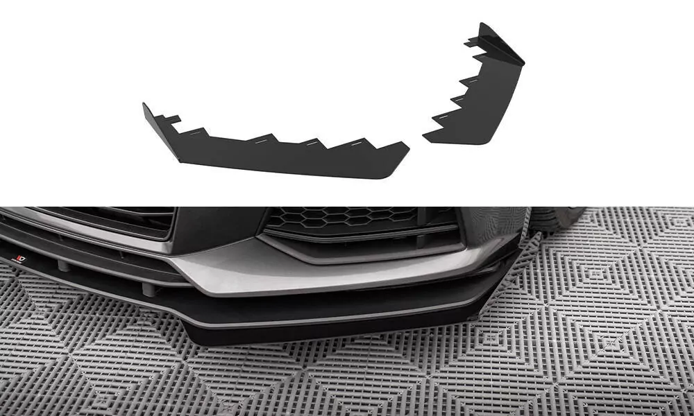 Front Stoßstange Flaps Für Audi TT S / S-Line 8S Schwarz Hochglanz