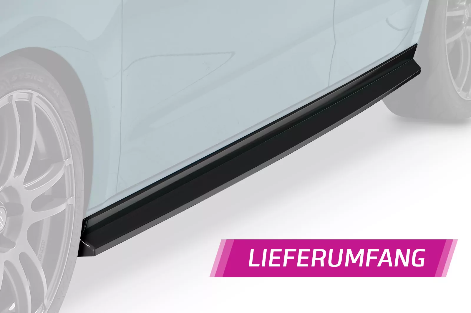 Seitenschweller für VW up!, Seat Mii, Skoda Citigo Lackierfreundlich (schwarz matt)