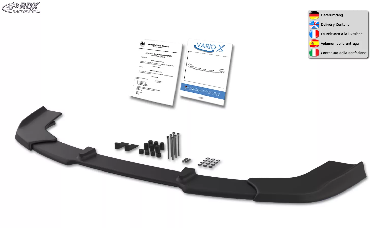 RDX Frontspoiler VARIO-X für OPEL Vectra C GTS (Passend an GTS bzw. Fahrzeuge mit GTS Frontstoßstange) Frontlippe Front Ansatz Vorne Spoilerlippe