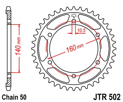 Kettenrad 44Z  |  530 SI Innen Ø 140 Lochkreis 160