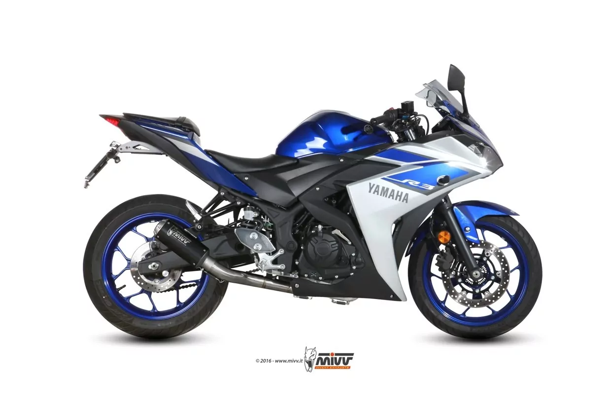MIVV Komplettanlage MK3 Edelstahl Schwarz YAMAHA YZF R25 2015 >