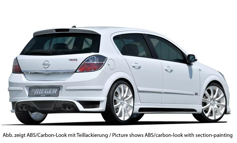Rieger Heckschürzenansatz für Opel Astra H - 5-tür. 03.04- carbon optik