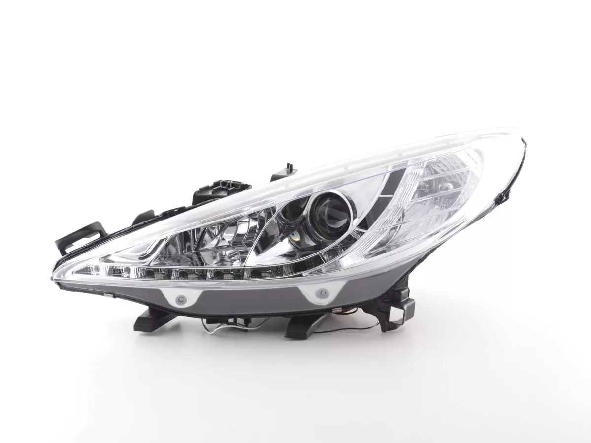 Scheinwerfer Set Daylight LED Tagfahrlicht Peugeot 207 Bj. 06- chrom für Rechtslenker