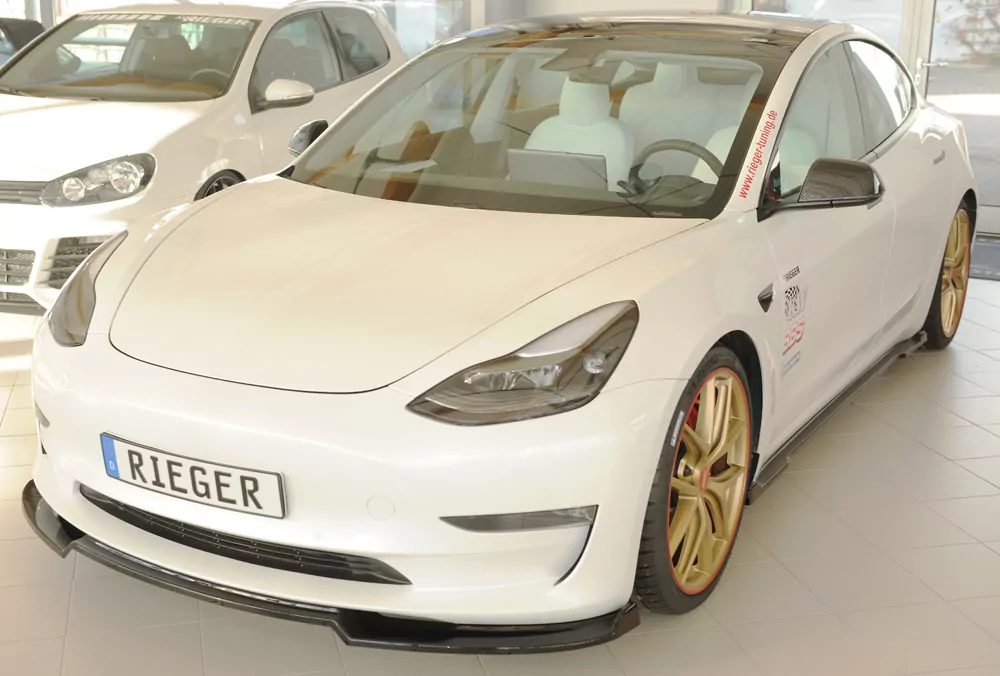 Rieger Spoilerschwert glanz schwarz für Tesla Model 3  (003)  06.18-09.23 (bis Facelift)