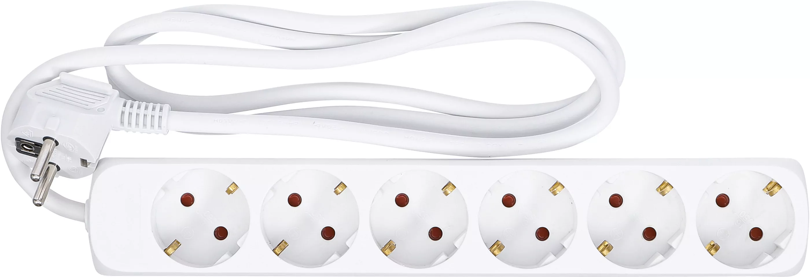 Steckdosenleiste | 6-fach | Zuleitung 1,4 m | 3 x 1,5 mm² | IP 20