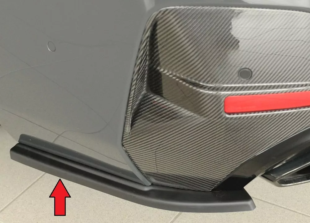 Rieger Heckschürzenansatz seitlich links matt schwarz für BMW i4 M G26  (G4C) Gran Coupé (5-tür.) 11.21-