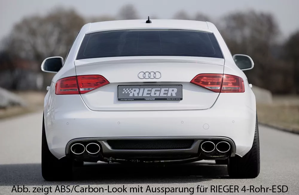 Rieger Heckeinsatz für Audi A4 (B8/B81) - Lim. 11.07-12.11 (bis Facelift) carbon optik