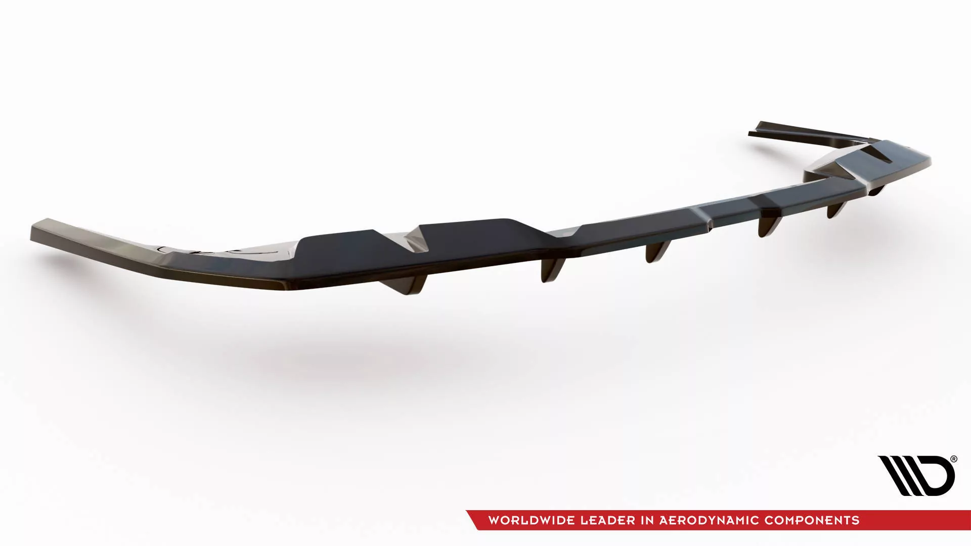 Hinten Splitter (mit Einem Vertikalem Balken) V.1 BMW I4 M-Paket G26 Schwarz Hochglanz