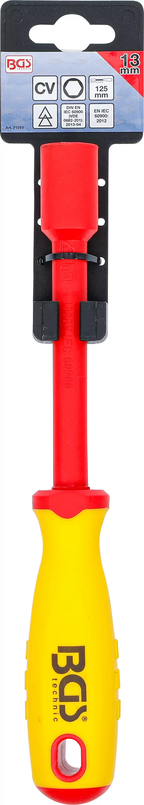 VDE-Steckschlüssel-Schraubendreher | Sechskant | SW 13 mm | Klingenlänge 125 mm