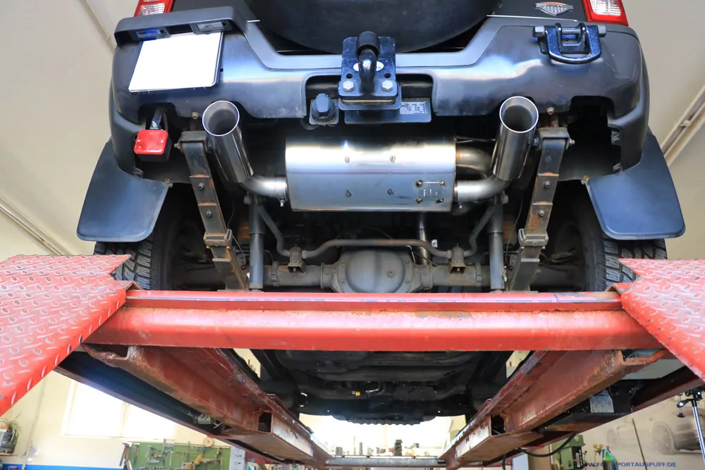 Hummer H3  Endschalldämpfer quer Ausgang rechts/links - 1x100 Typ 25 rechts/links