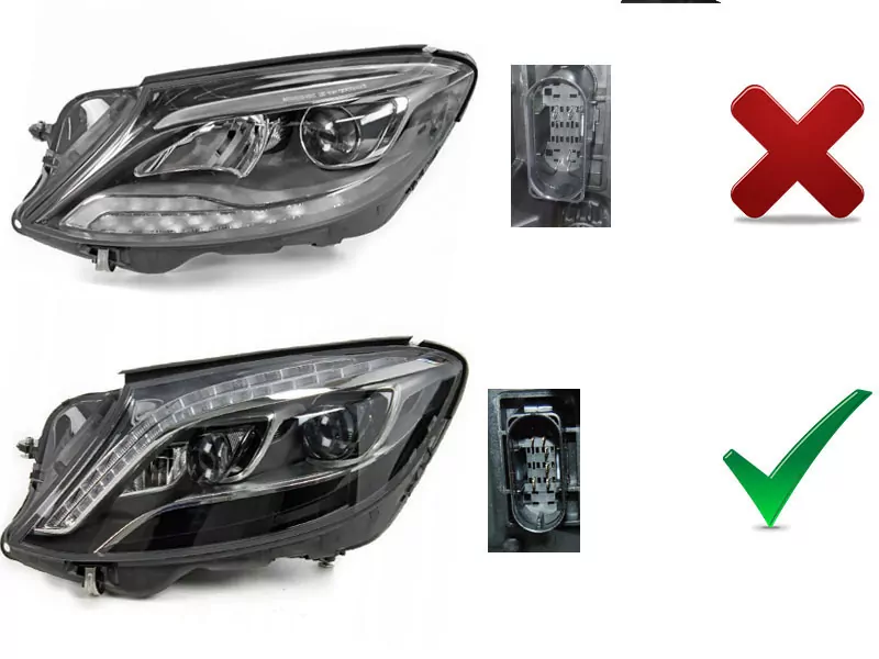 Full Led Headlights Black Fits Mercedes W222 13-17