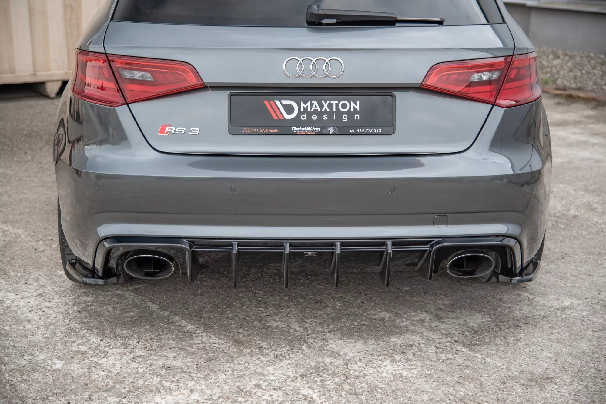 Heck Ansatz Flaps Diffusor Passend Für Diffusor Passend Für V.2 Audi RS3 8V Sportback Schwarz Hochglanz Schwarz Hochglanz