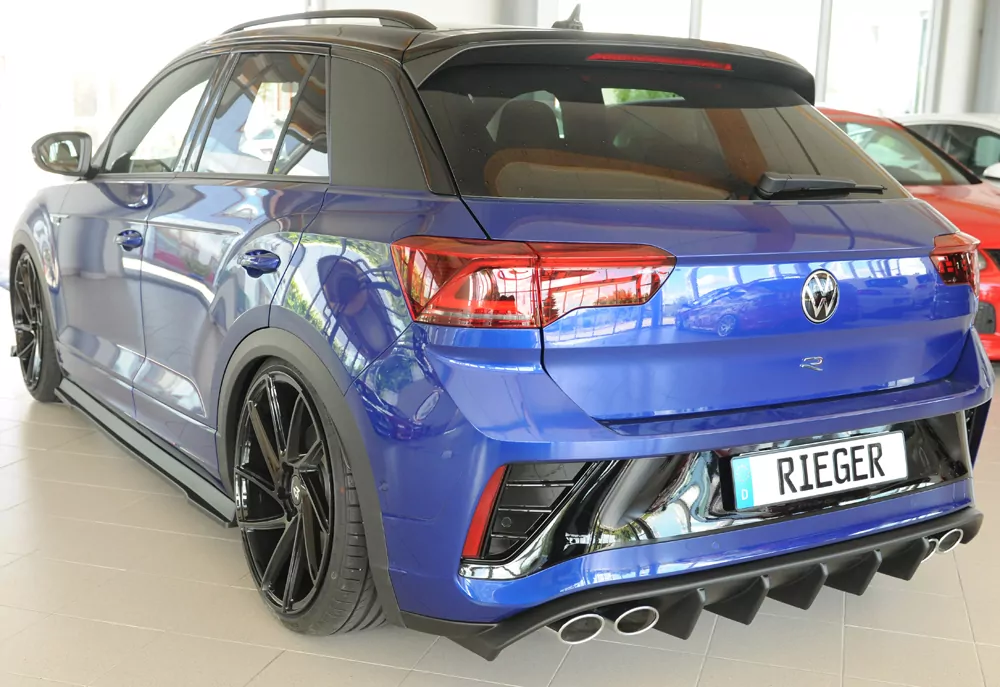 Rieger Heckeinsatz (für Fzg. ohne AHK) matt schwarz für VW T-Roc R (A1) 5-tür. 01.22- (ab Facelift)