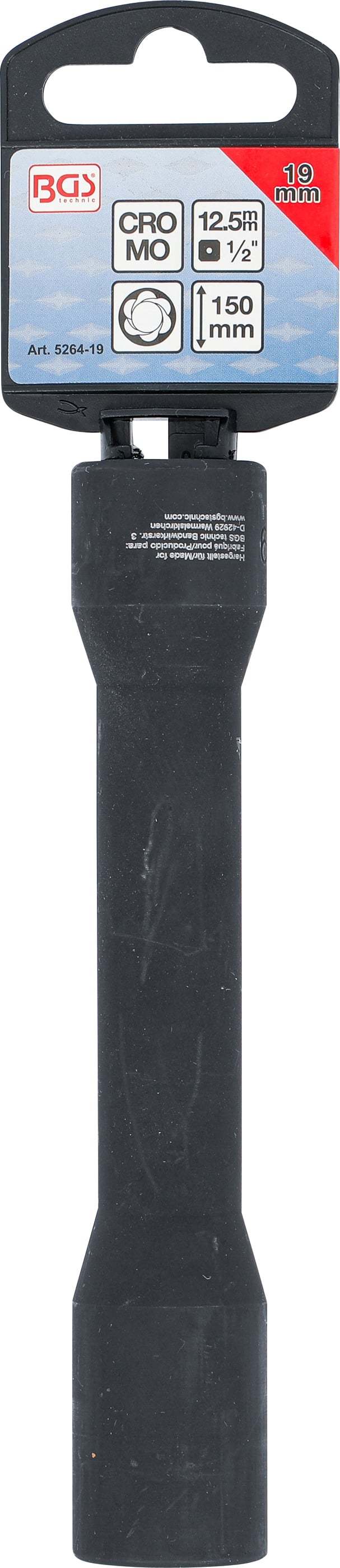 Spiral-Profil-Steckschlüssel-Einsatz / Schraubenausdreher, tief | Antrieb Innenvierkant 12,5 mm (1/2") | SW 19 mm