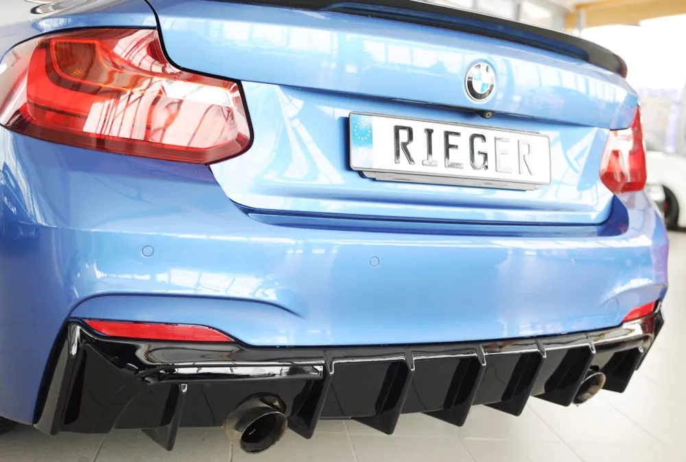 Rieger Heckeinsatz glanz schwarz für BMW 2er F23  (1C) Cabrio 07.17- (ab Facelift) LCI