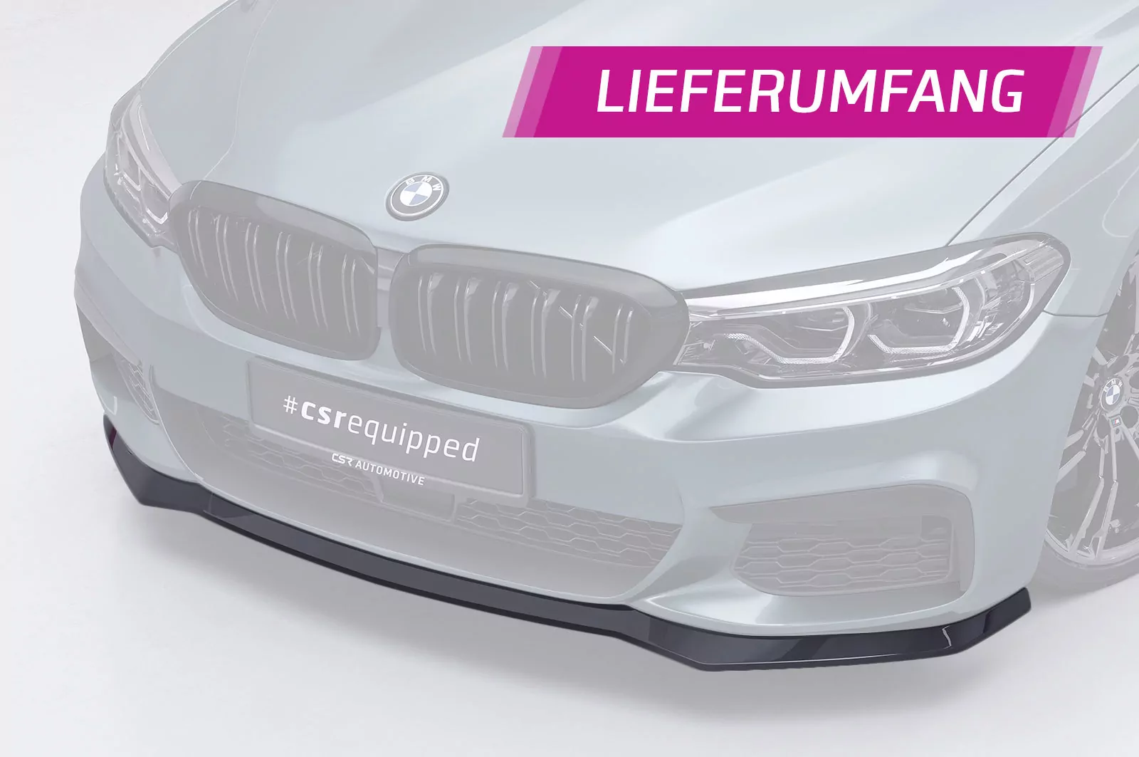 Cup-Spoilerlippe mit ABE für BMW 5er G30/G31 M-Paket CSL564 Schwarz Strukturiert