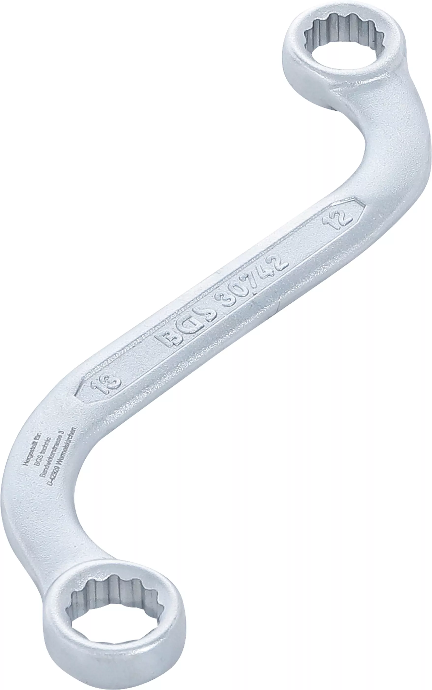 S-Form Doppel-Ringschlüssel Zwölfkant | SW 12 x 13 mm