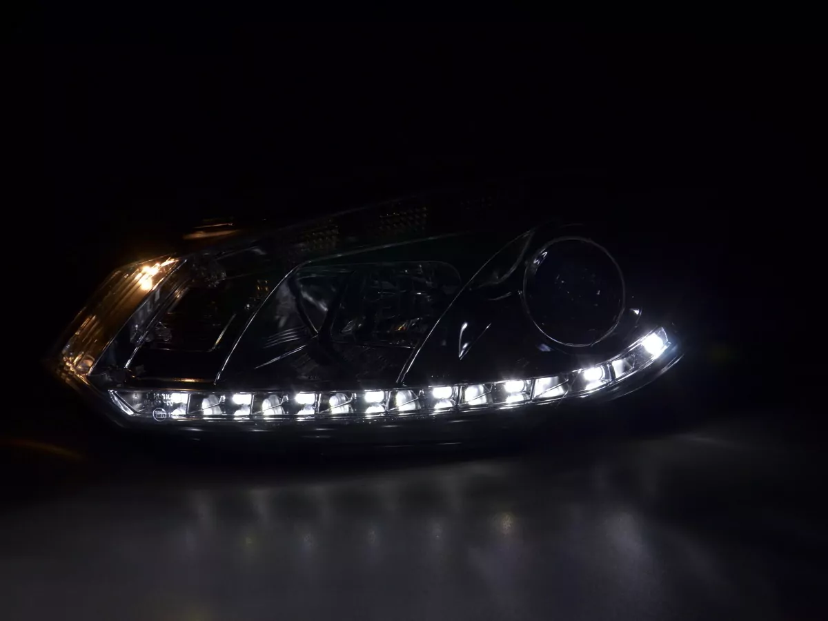 Scheinwerfer Set Daylight LED Tagfahrlicht VW Golf 6 Typ 1K Bj. 08- chrom für Rechtslenker