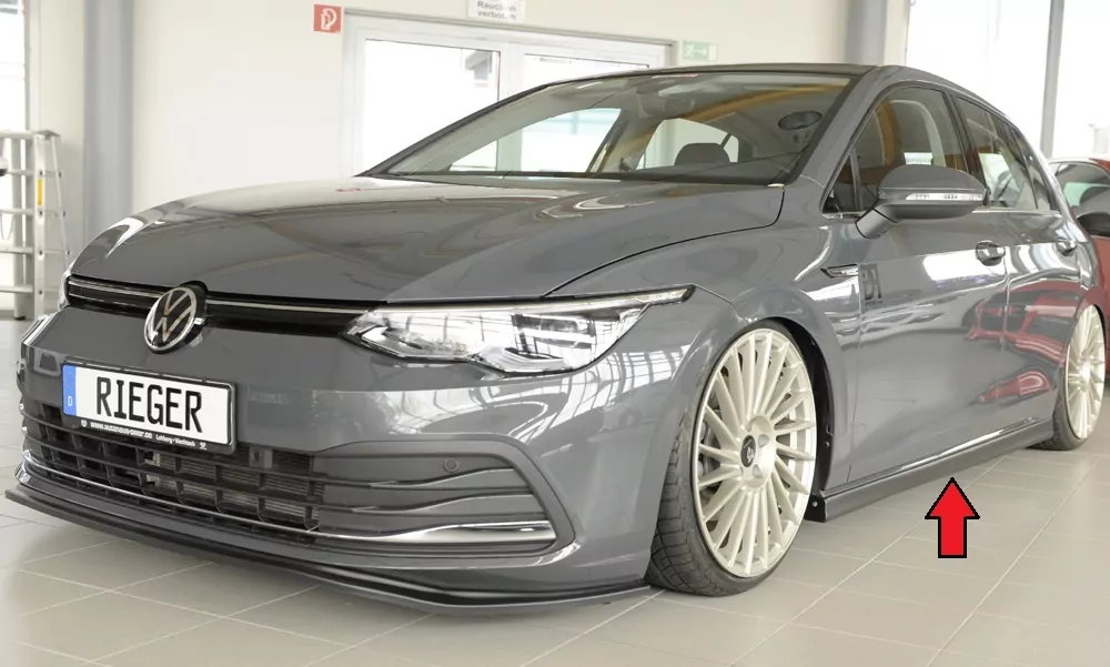 Rieger Seitenschweller rechts  (XS) matt schwarz für VW Golf 8 GTI 5-tür. 08.20-03.24 (bis Facelift)