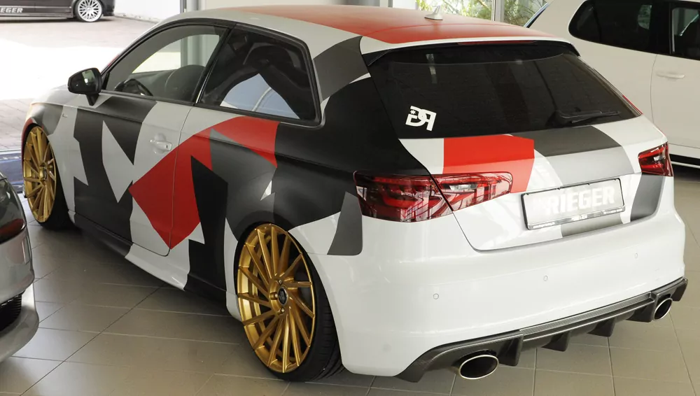 Rieger Heckeinsatz für Audi A3 (8V) - 5-tür. (Sportback 8VA) 07.12-08.16 (bis Facelift) carbon optik