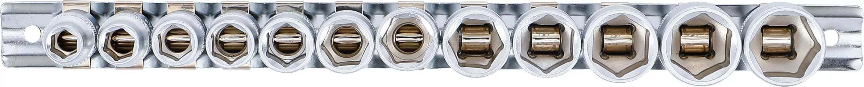 Steckschlüssel-Einsatz-Satz, Sechskant | Antrieb Innenvierkant 10 mm (3/8") | SW 8 - 19 mm | 12-tlg.