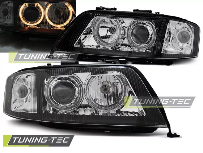HEADLIGHTS ANGEL EYES BLACK fits AUDI A6 06.01-05.04