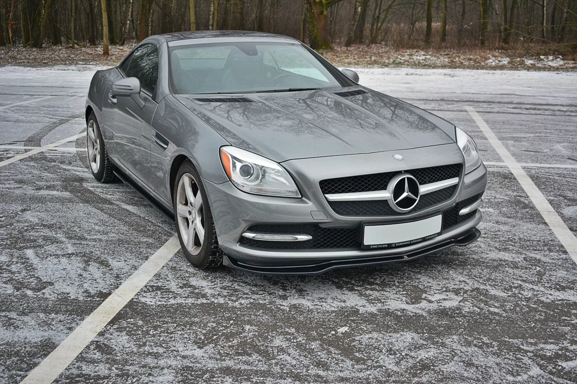 Front Ansatz Passend Für V.1 Passend Für Mercedes SLK R172  Schwarz Hochglanz Schwarz Hochglanz
