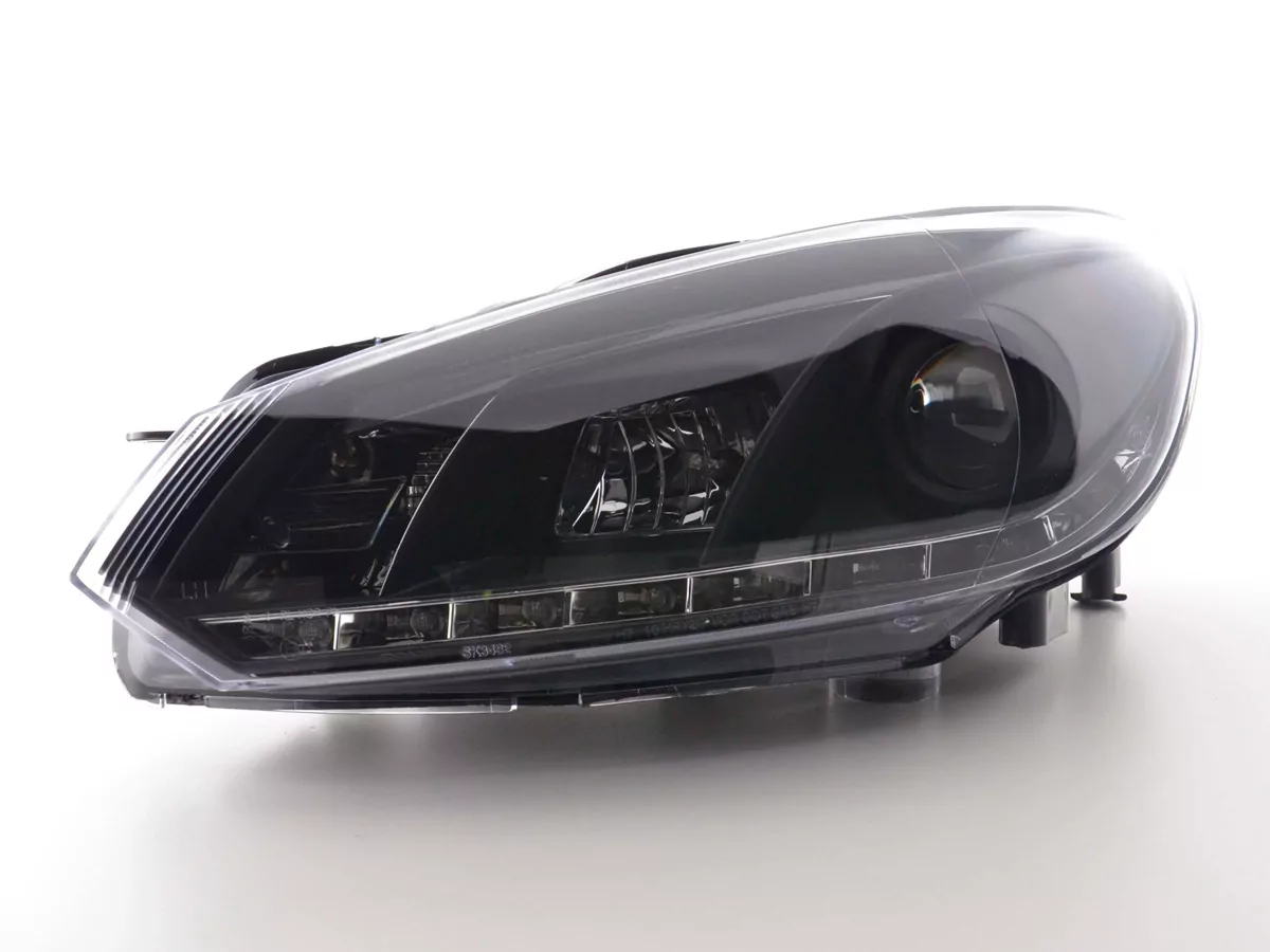 Scheinwerfer Set Daylight LED Tagfahrlicht VW Golf 6 Typ 1K Bj. 08- schwarz