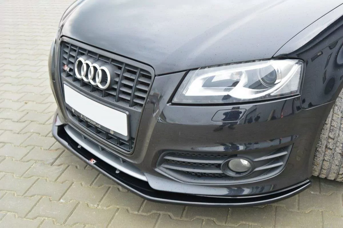 Front Ansatz Passend Für V.2 Passend Für AUDI S3 8P FL 2009-2013 Schwarz Hochglanz Schwarz Hochglanz