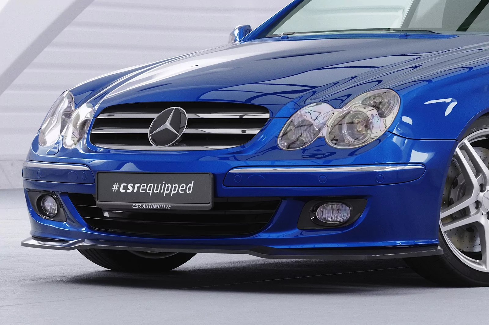 Cup-Spoilerlippe mit ABE für Mercedes Benz CLK A209 / C209 CSL550 Schwarz Strukturiert