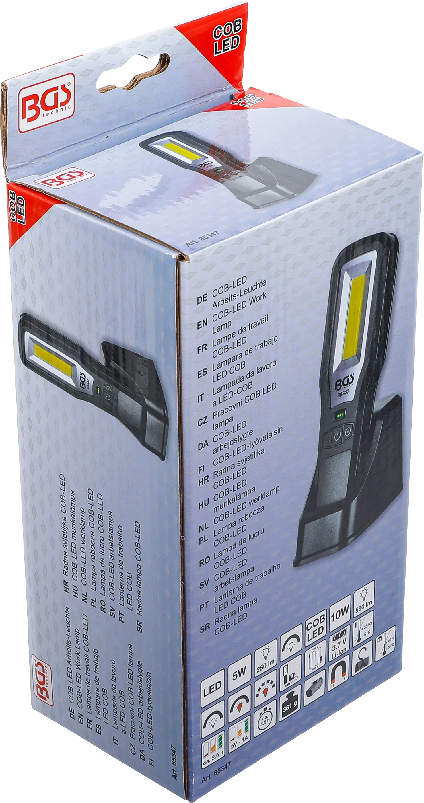 COB-LED Arbeits-Leuchte | klappbar | mit Ladestation