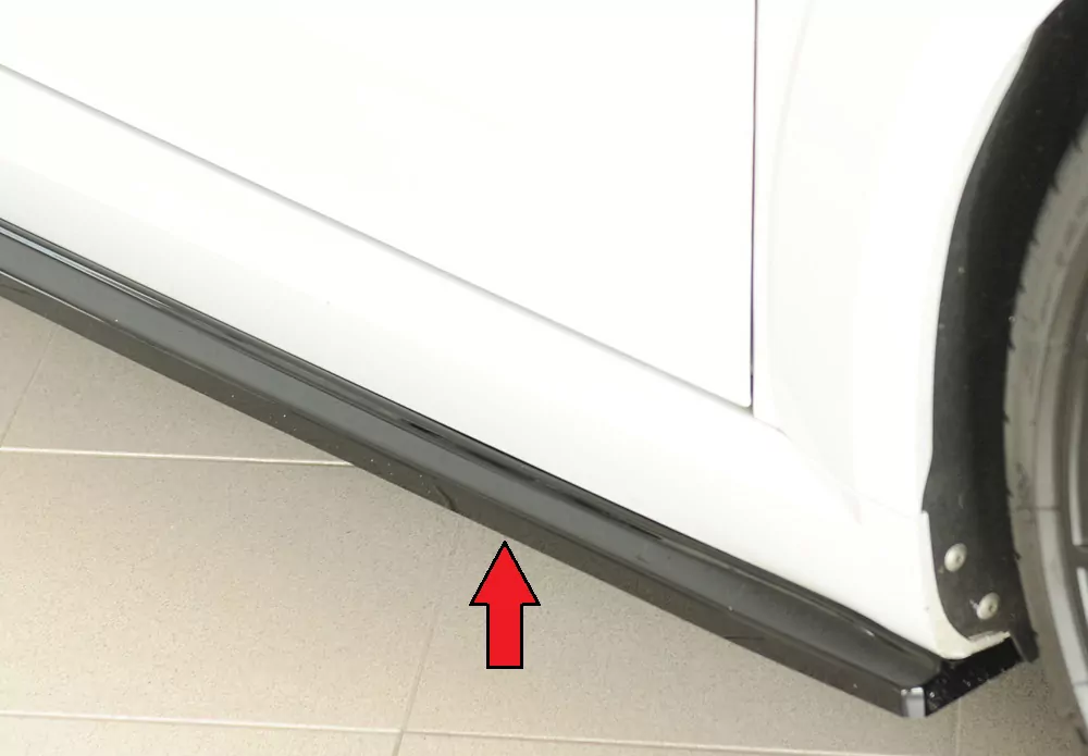 Rieger Seitenschweller rechts ansatz (ca. 19mm) glanz schwarz für Audi TTS (8J-FV/8S) Roadster 07.14-08.18 (bis Facelift)