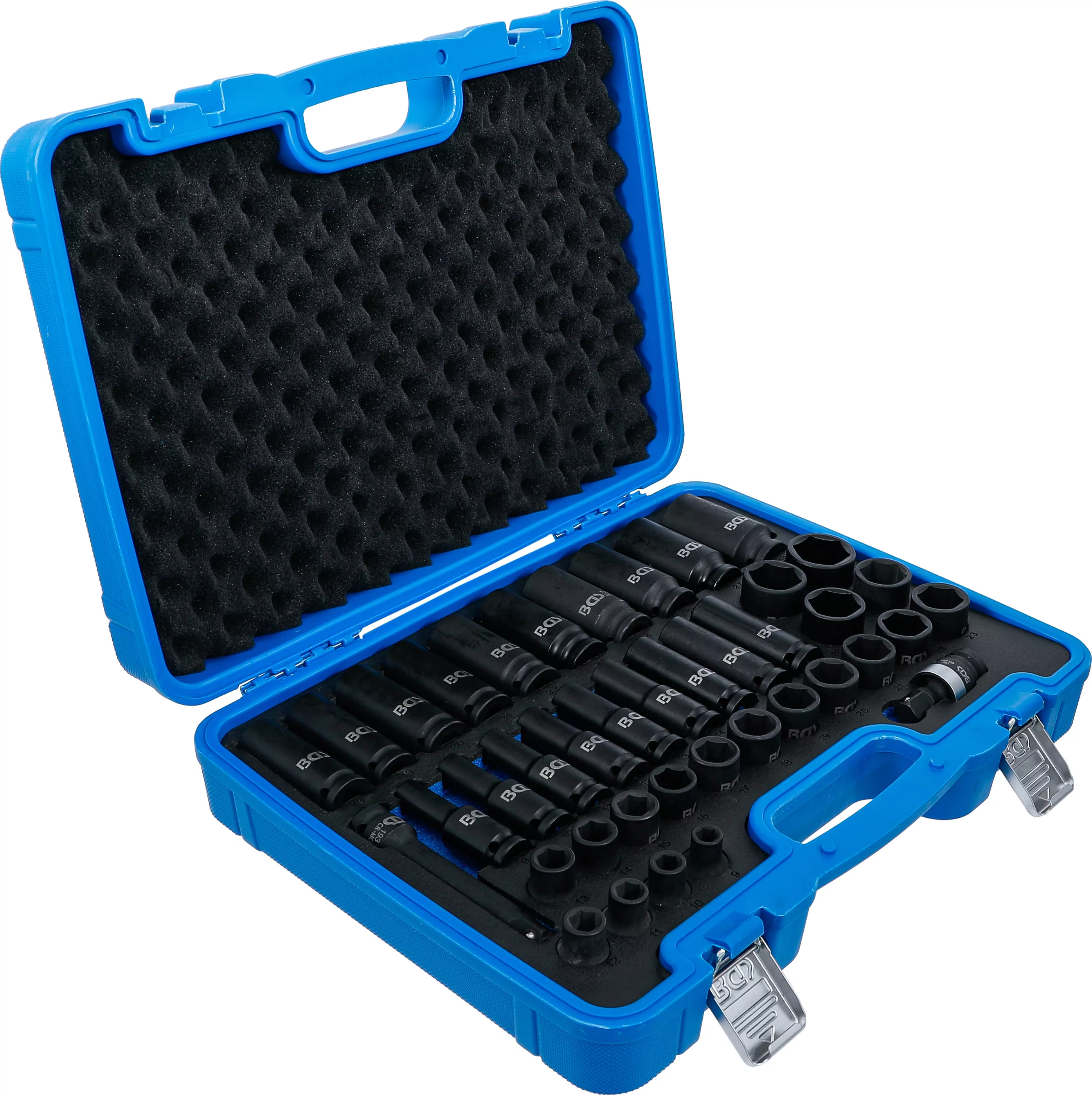 Kraft-Steckschlüssel-Einsatz-Satz Sechskant | Antrieb Innenvierkant 12,5 mm (1/2") | SW 9 - 30 mm | 40-tlg.