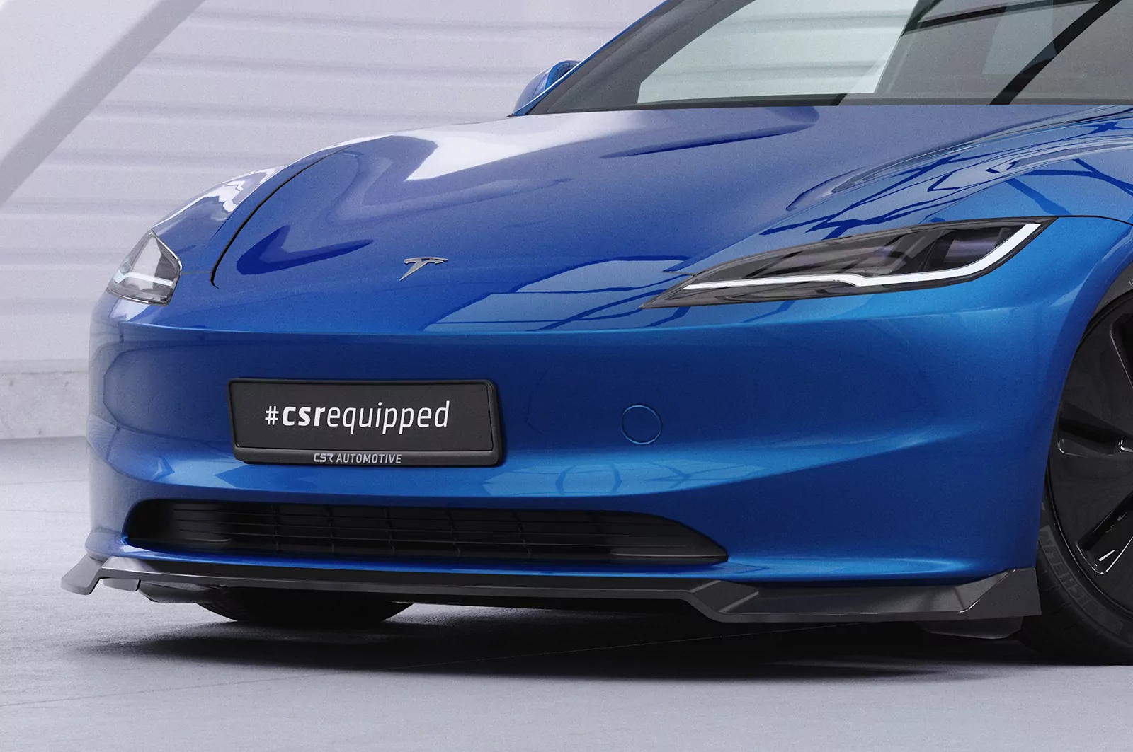 Cup-Spoilerlippe mit ABE für Tesla Model 3 CSL869 Schwarz Strukturiert