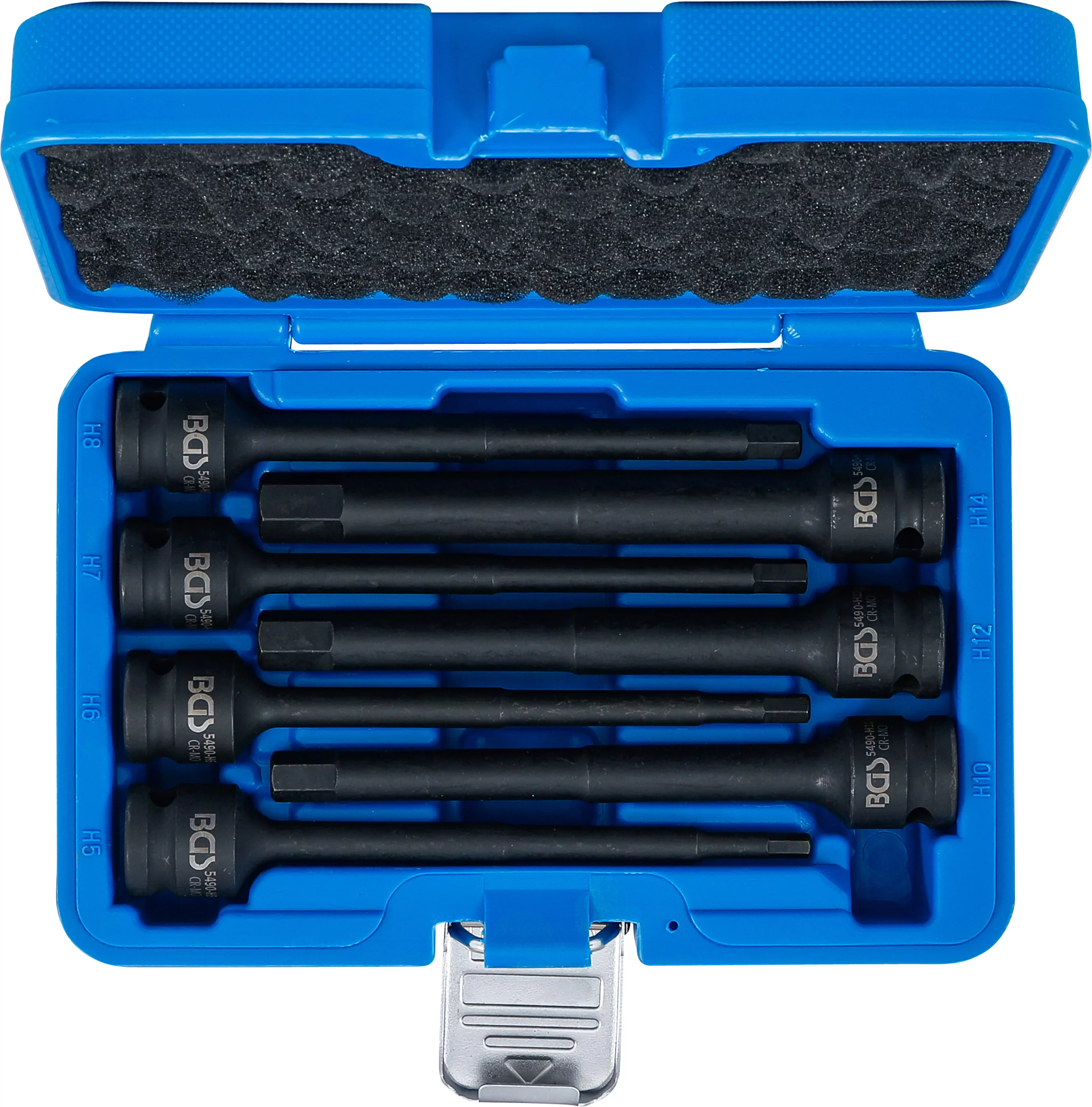 Kraft-Bit-Einsatz-Satz | Länge 150 mm | Antrieb Innenvierkant 12,5 mm (1/2") | Innensechskant 5 - 14 mm | 7-tlg.