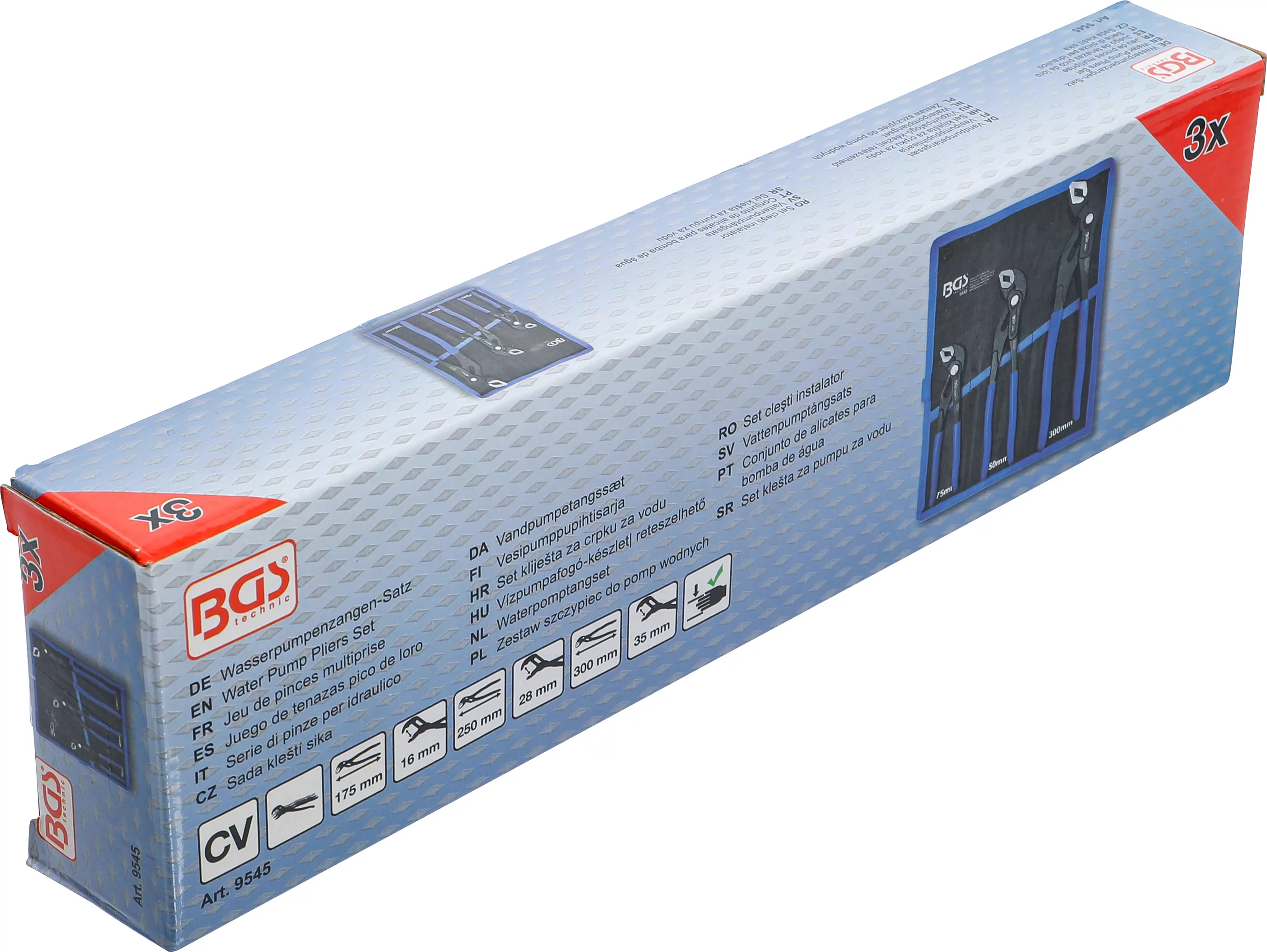 Wasserpumpenzangen-Satz | arretierbar | 175 / 240 / 300 mm | 3-tlg.