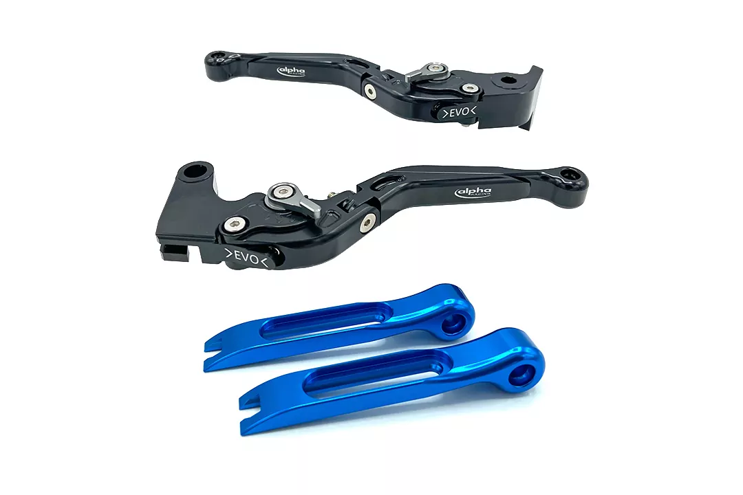 Farbiges Endstück für Hebel EVO by ALPHA RACING Aluminium blau