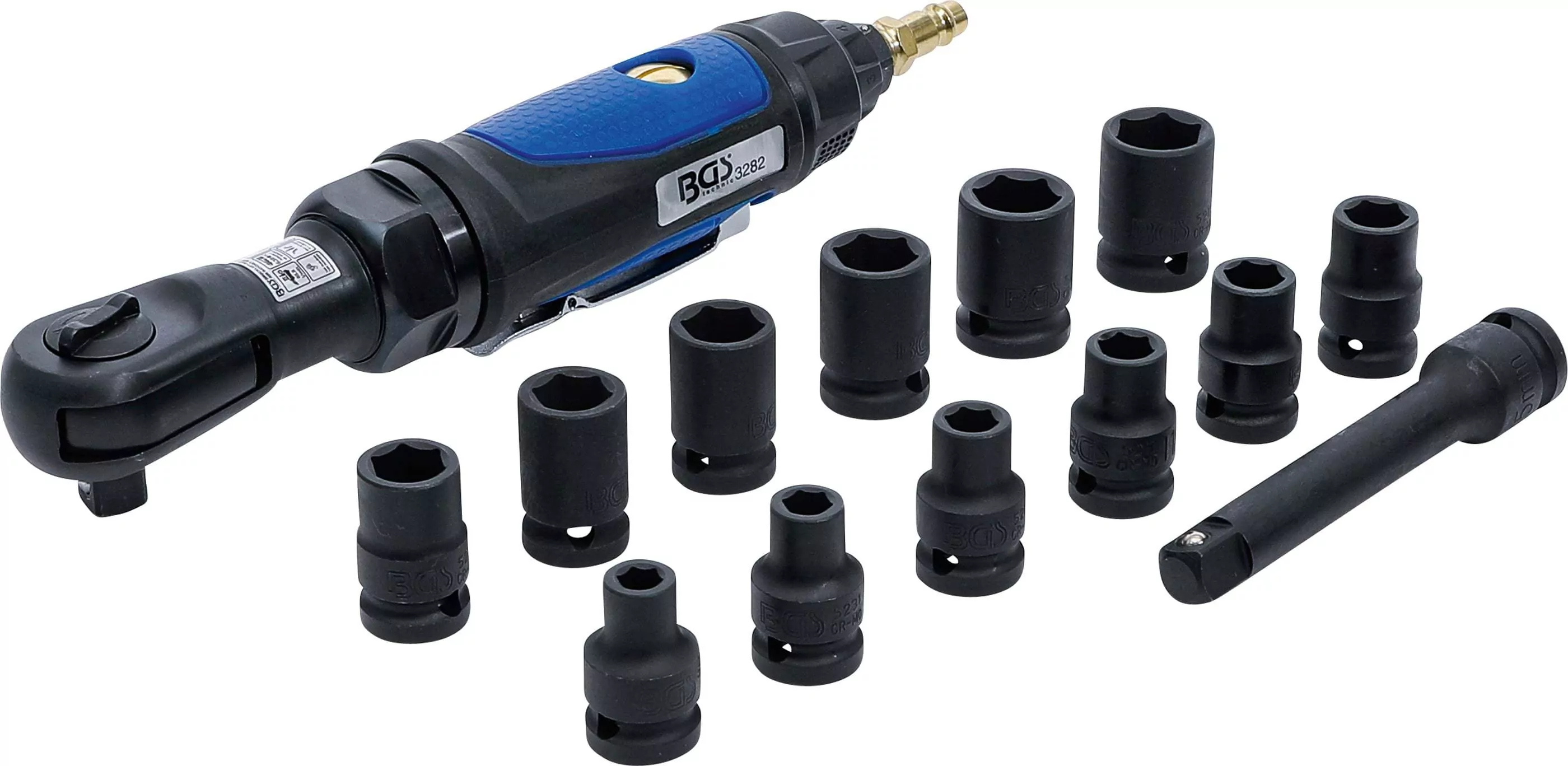 Druckluft-Ratschenschrauber-Satz | 12,5 mm (1/2") | 102 Nm | 14-tlg.