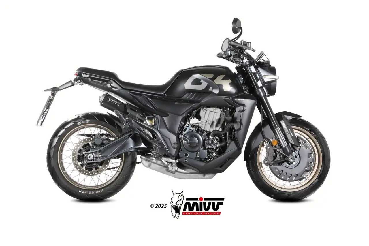 MIVV X-M1 Edelstahl Schwarz Zontes ZT 350 GK 22-25