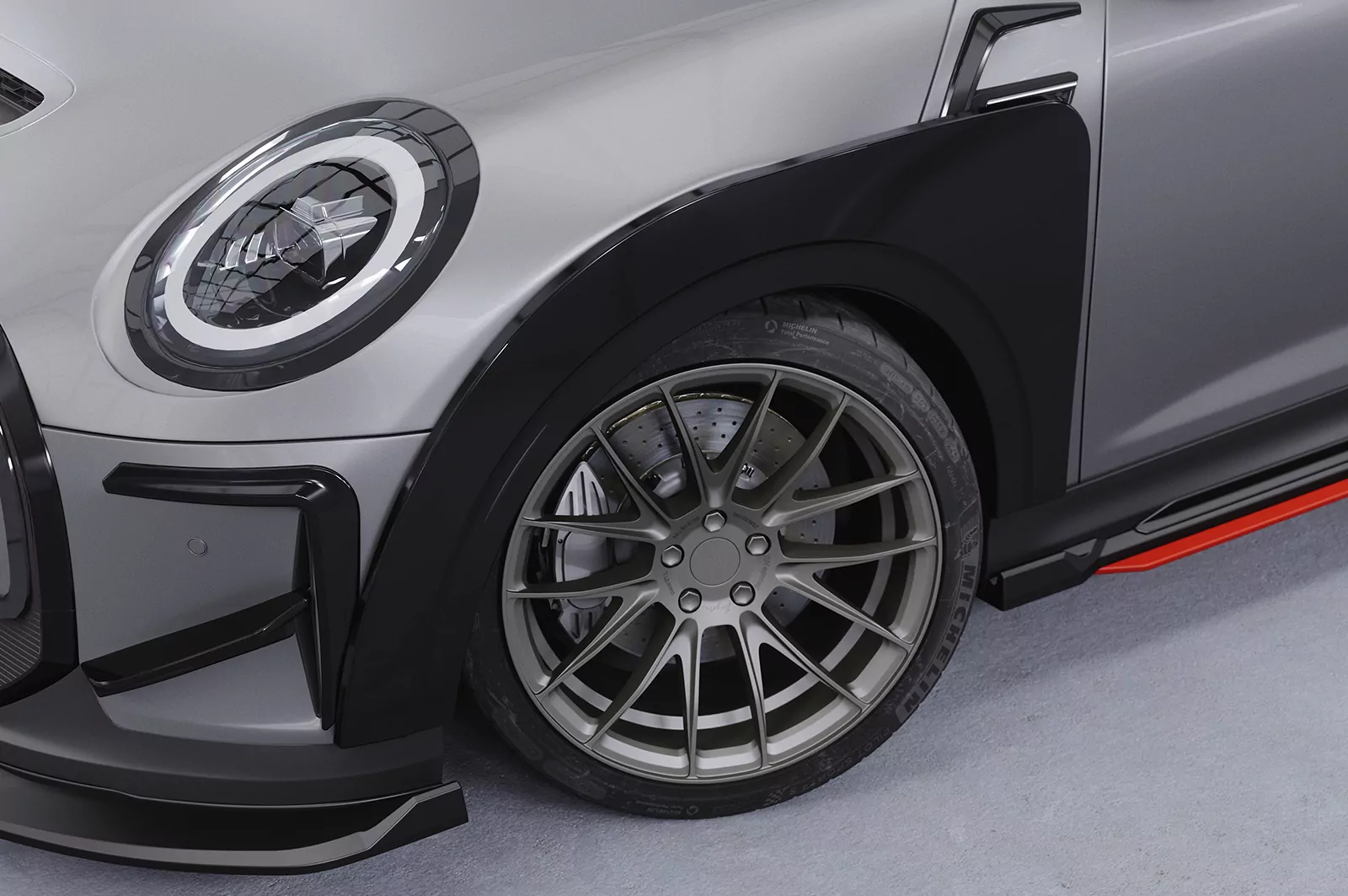 Kotflügelverbreiterung für Mini F56 / F57 VB036 Schwarz Strukturiert