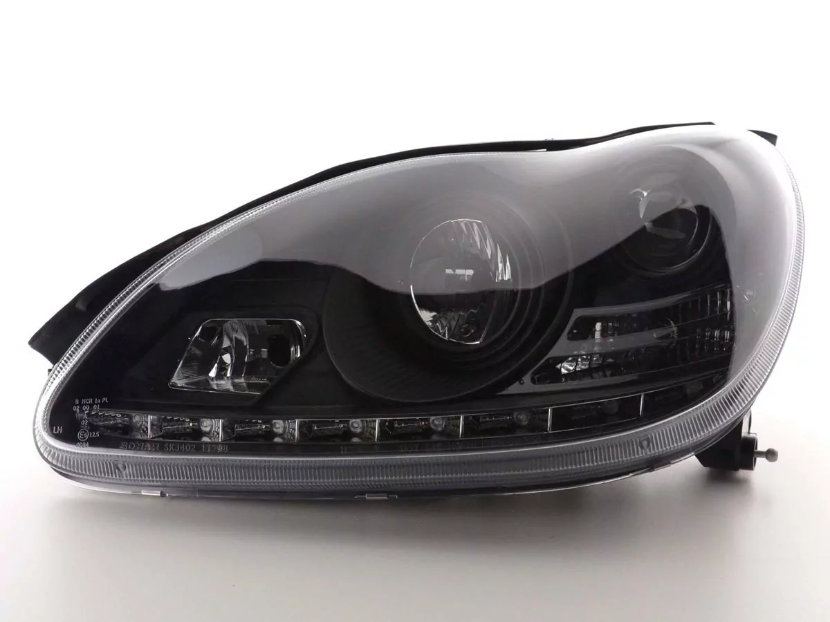 Scheinwerfer Set Daylight LED TFL-Optik Mercedes S-Klasse W220 Bj. 02-05 schwarz